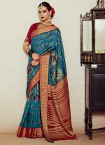 Soft Brasso Morpeach Traditional Wear Printed Saree